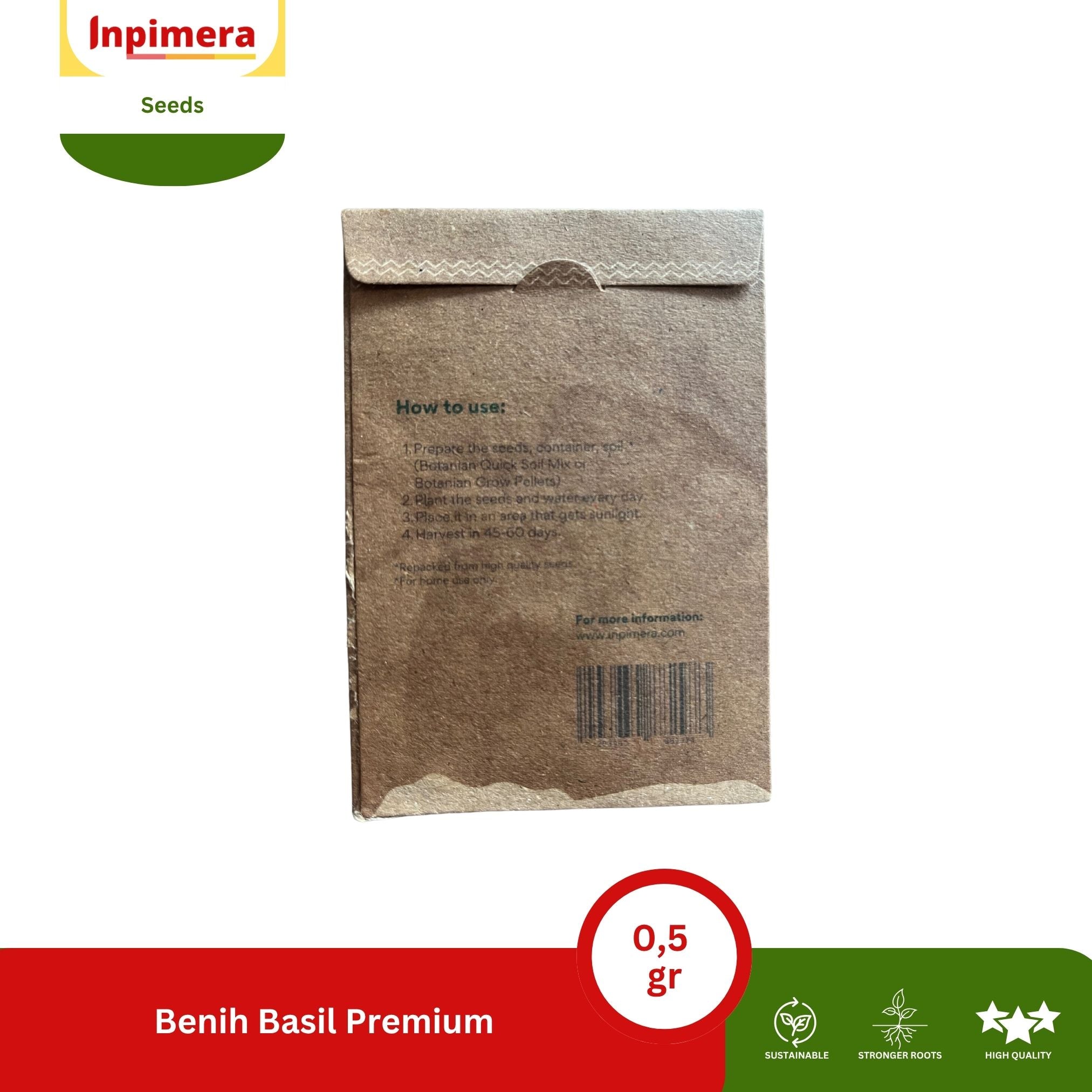 Inpimera Premium Basil Seeds Home Gardening