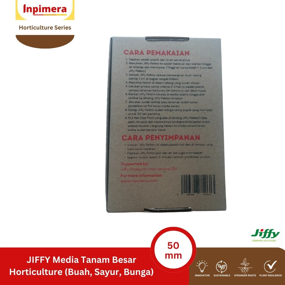 Inpimera Jiffy 7C Pellets 50mm Media Tanam Advance Home Gardening