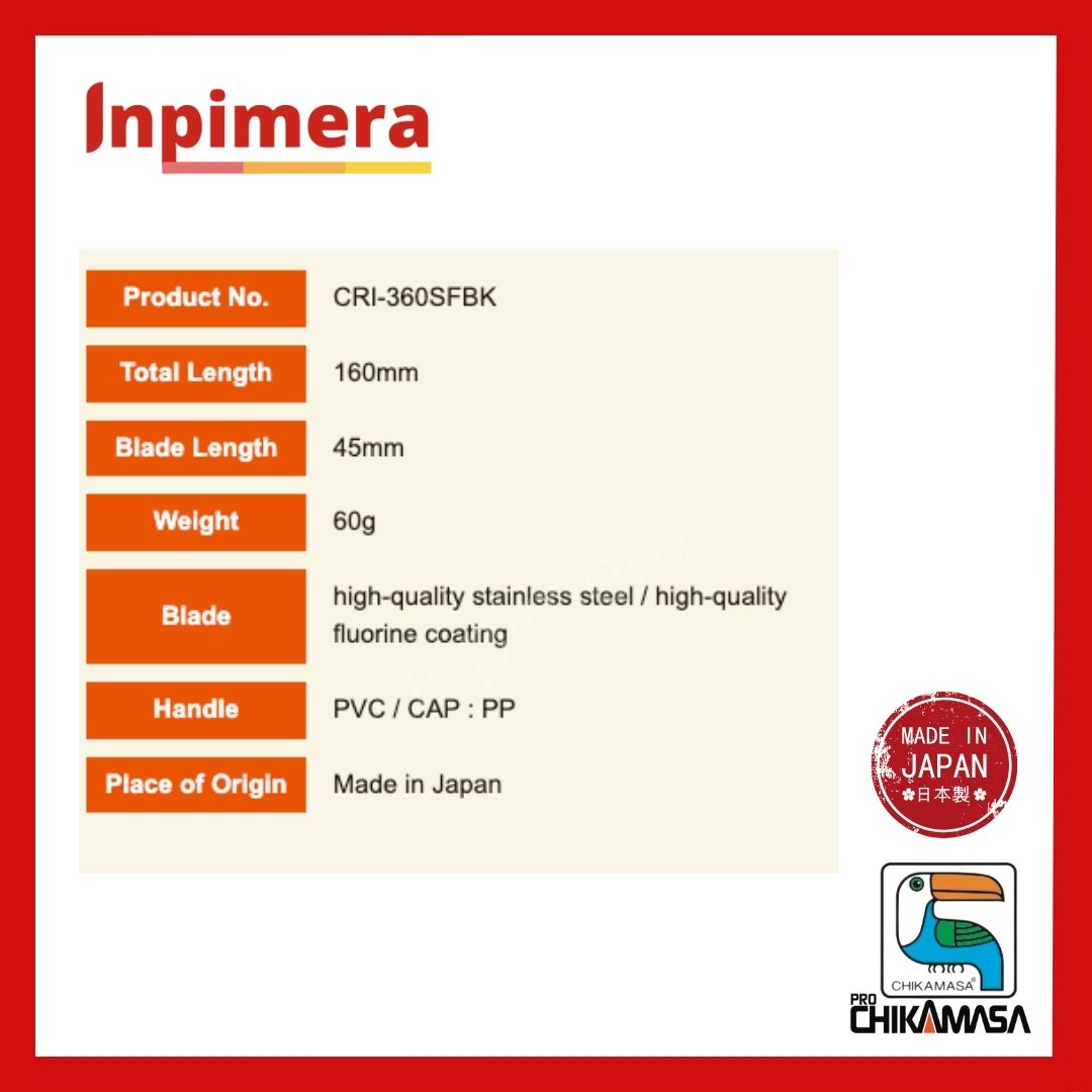 Chikamasa Pro Gunting Florist CRI-S60SFBK Hitam, Made In Japan, Berkualitas